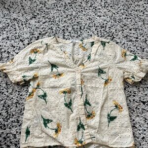 Floral Eyelet Madewell Blouse